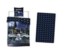 Harry Potter 3-Piece Bedding Set, 100% Polyester, Duvet Cover 140 x 200 cm + Pillowcase 63 x 63 cm + Matching Fitted Sheet 90 x 190 cm