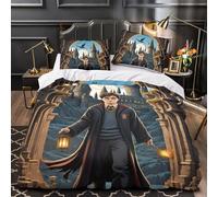 Harry Potter 3D Print Movie Duvet Cover Comforter Covers for Teens And Adults Quilt Cover Bedding Set with Zipper Closure with Pillow Cases Soft Microfiber 2 Pieces Single（140x200cm）