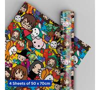 Harry Potter 4 Sheets & 4 Tags Gift Wrap Bundle