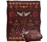 HARRY POTTER and The Deathly Hallows Part 2 Blanket, 152 x 127 cm Icon Pattern Silky Touch Super Soft Throw Blanket