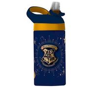 Harry Potter Atlantic Mobs Head Blue Water Bottle, 430ml Plastic Bottle with Flip-up Straw, BPA-Free and Odourless, Carry Loop Safe for Kids 3+ Years