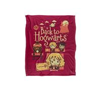 Harry Potter Back To Hogwarts Platform 9 3 4 Chibis Officially Licensed Silky Touch Super Soft Throw Blanket 152X127 Cm In White White
