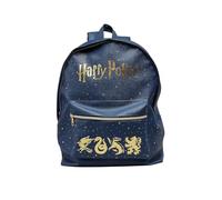 Harry Potter Backpack, Day Bag, School Bag, Navy Blue with Gold Stars, House Emblems Design H38cm, W32cm, D10cm