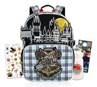 Harry Potter Backpack Set - Bundle with 16” Hogwarts Backpack, Water Bottle, Stickers, More | Harry Potter Hogwarts School Bag for Kids