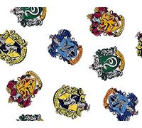 Harry Potter Badges Children's Fabric - Gryffindor Hufflepuff Ravenclaw Slytherin 100% Cotton 58" - 147 cm Wide - Craft Fabric by The Metre (7271)