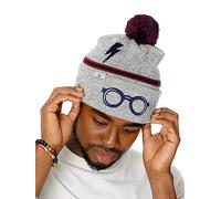 Harry Potter Beanie Grey Black Glasses Bolt One Size