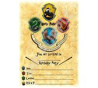Harry Potter Birthday Party Invites - Hogwarts Portrait Crest Theme party Supplies / Accessories (Pack of 12 A5 Invitations) (WITH Envelopes)