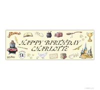 Harry Potter Birthday - Watercolour Icons Personalised Name Banner Wall Sticker (120cm Width x 40cm Height)