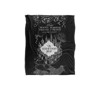 Harry Potter Black and White Map Blanket 152 x 127 cm Warner Brothers White One Size