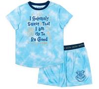 Harry Potter Blue Patchwork Shirt and Shorts Set 14-16, Blue/Patchwork, 14-16