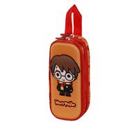 Harry Potter Bobblehead3D Double Pencil Case, Orange, 22 x 9.5 cm
