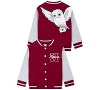 Harry Potter Bomber Jacket, Hogwarts Varsity Jacket For Girls, Hedwig Long Sleeve Girls Jackets, Red 9-10 Years