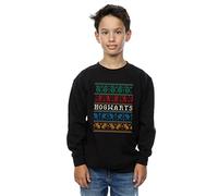 Harry Potter Boys Christmas Fair Isle Houses Sweatshirt Black 9-11 Years