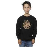 Harry Potter Boy's Gold Hogwart Crest Sweatshirt in Black | Size: 5-6 Years Harry Potter Black 5-6 Years