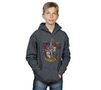 (7-8 Years, Dark Heather) Harry Potter Boys Gryffindor Distressed Crest Hoodie