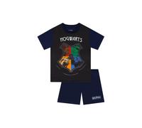 Harry Potter Boy's Hogwarts Crest Short Sleeve Pyjamas in Blue | Size: 8-9 Years Harry Potter Blue 8-9 Years
