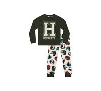 Harry Potter Boy's Hogwarts Long Sleeve Pyjamas in Green | Size: 8-9 Years Harry Potter Green 8-9 Years