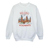 Harry Potter Boy's Holidays At Hogwarts Sweatshirt in White | Size: 5-6 Years Harry Potter White 5-6 Years