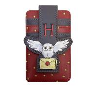 Harry Potter Card Holder Wallet Hedwig Owl Hogwarts Seal Women Slim Compact, Maroon, Minimalist