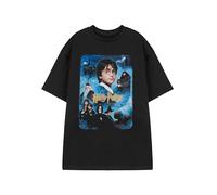 Harry Potter Characters Mens Black Graphic Tee | Short Sleeved T-Shirt Featuring Harry, Hermione, Ron, Hagrid & Dumbledore | Classic Fantasy Apparel for Casual Wear - X-Large