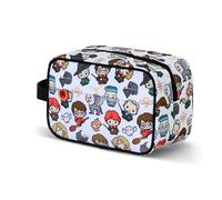 Harry Potter Chibi Characters Toiletry Bag Multicolour 25x16x13 cm | Large capacity with side handle, double pocket, 9¾ pullers and unisex toiletry organizer