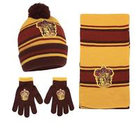 Harry Potter Children's Winter Hat Gloves Scarf Set for Boys and Girls Winter Hat for Children 4-14 Years, Gryffindor, One Size