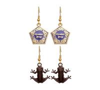 Harry Potter Chocolate Frog & Honeydukes Box Earrings Set - Amazon Exclusive - Officially Licensed Wizarding World Jewelry for Fans & Collectors - Charming Dangle Earrings Featuring Chocolate Frog