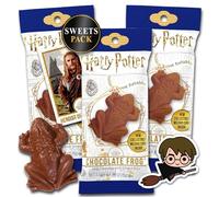 Harry Potter Chocolate Frogs 3 Pack Milk Chocolate Sweets Plus Stickers | 3 milk chocolate frogs Plus Stickers inspired by the wizarding world for sharing, parties and chocolate lovers.