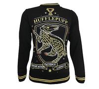 Harry Potter Christmas Jumper Hufflepuff Crest Official Unisex Ugly Sweater XL Black