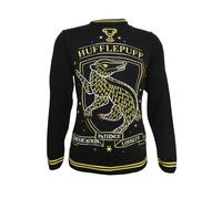 Harry Potter Christmas Jumper Hufflepuff Crest Unisex Ugly Sweater In Black Black XL