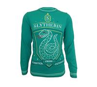 Harry Potter Christmas Jumper Slytherin Crest Official Unisex Green Ugly Sweatshirt, Green, S