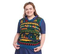 Harry Potter Christmas Jumper Style Knitted Vest - Unisex Sleeveless Jumper - Hogwarts Holiday Sweater, M
