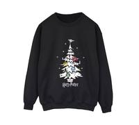 Harry Potter Women's Christmas Tree Sweatshirt Black Small