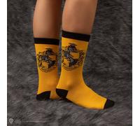 Cinereplicas - Harry Potter - Unisex's 3-Pack - Hogwarts Houses Patterned Socks - Hufflepuff - Shoe 6 to 12