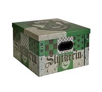 Harry Potter Collapsible Storage Box with Lid (Slytherin Design) 24cm x 37cm x 37cm - Official Merchandise