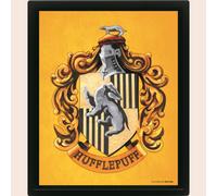 Harry Potter (Colourful Crest Hufflepuff) 3D Lenticular Poster (Framed)