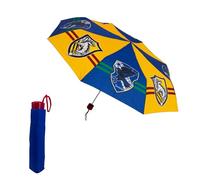 Harry Potter Compact Folding Umbrella, Children's Umbrella, High-Strength Structure, Classic Hogwarts Design Hufflepuff and Ravenclaw, Multi-Coloured