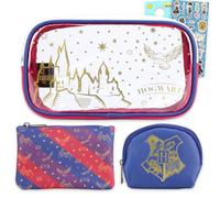 Harry Potter Cosmetic Bag Bundle - 3 Pc Hogwarts Toiletry Bags Set | Harry Potter Cosmetic Case for Makeup, Travel Size Toiletries Plus Stickers, More | Harry Potter Toiletry Travel Bag Pack