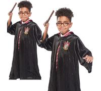 Rubies Official Harry Potter Gryffindor Deluxe Robe for Kids - Hooded Cloak with Crest & Satin Lining for Halloween,Age 11-13 Years
