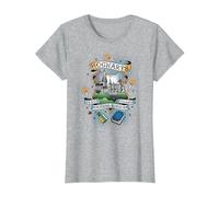 Harry Potter Crest Glow T-Shirt, Women, Heather Grey, Large