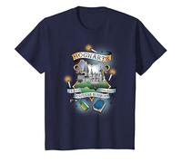 Harry Potter Crest Glow T-Shirt, Youth, Navy Blue, Medium