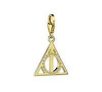 Harry Potter Deathly Hallows Clip Charm 925 Sterling Silver Gold Plated Crystal