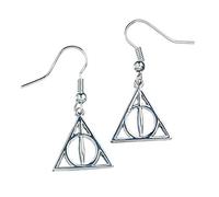 Harry Potter Silver Plated Deathly Hallows Drop Earrings
