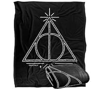 HARRY POTTER Deathly Hallows Line Art Officially Licensed Silky Touch Super Soft Throw Blanket 152 x 127 cm