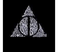 Harry Potter Deathly Hallows Text Men's T-Shirt - Black - 5XL
