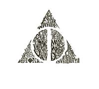 Harry Potter Deathly Hallows Text Men's T-Shirt - White - 4XL