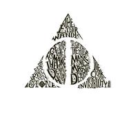 Harry Potter Deathly Hallows Text Women's T-Shirt - White - XXL