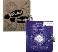Harry Potter Diary for Kids, 2-Pack - Marauder's Map & Mischief Managed - Lock & Key Journals, 216 Pages - Officially Licensed - Book & Movie Gift for Girls, Boys, Teens - 6+