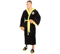 Harry Potter Dressing Gown Hufflepuff House Men's Black Bathrobe One Size