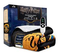 Harry Potter Electric Blanket 130x160cm, Single Size Soft & Luxurious Sherpa Fleece Heated Blanket, 9 Heat Settings & 12-Hour Auto-Off Timer (Black Harry Potter, Throw UK)